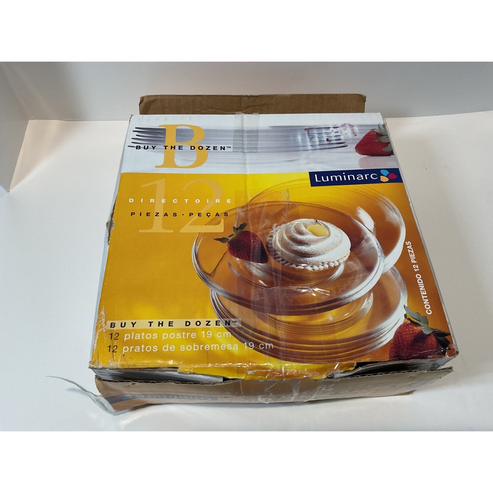 Luminarc Buy the Dozen 12pc 7 1/4 inch Dessert Plates Glass‎ Break Resistant